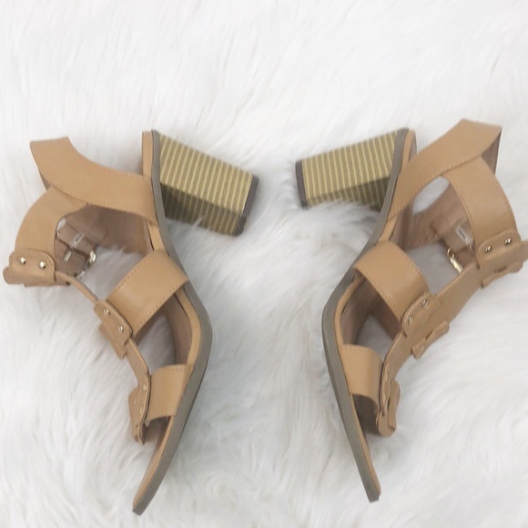 American Eagle Sandals Strap Heels Size 8 Cream - Picture 3 of 8